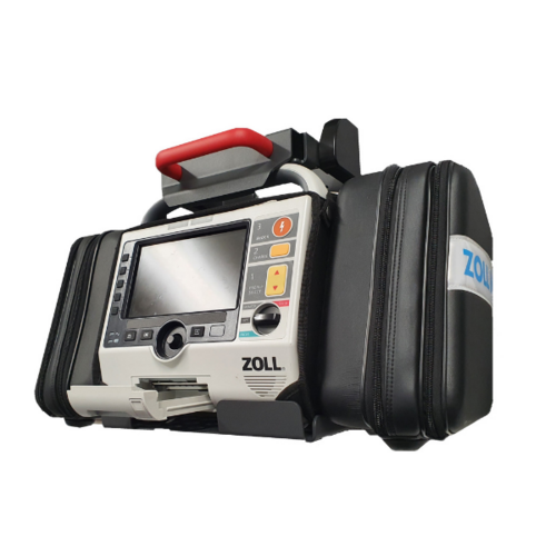 Halterung mit ZOLL M2 Defibrillator Seitenansicht